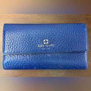 KATE SPADE Navy Blue Tri-fold Wallet